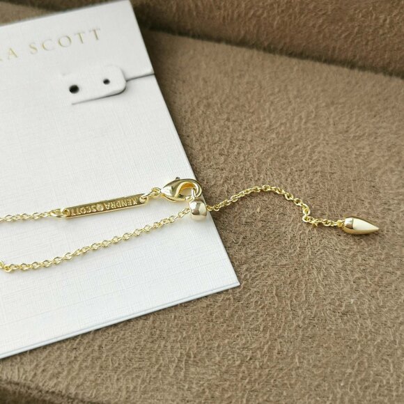 Kendra Scott Haven Heart Strand Necklace, Gold White Crystal - Picture 2 of 3